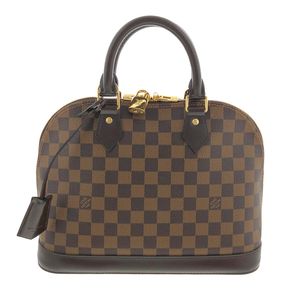 Louis Vuitton Alma PM Damier Ebene Brown Canvas Leather Handbag